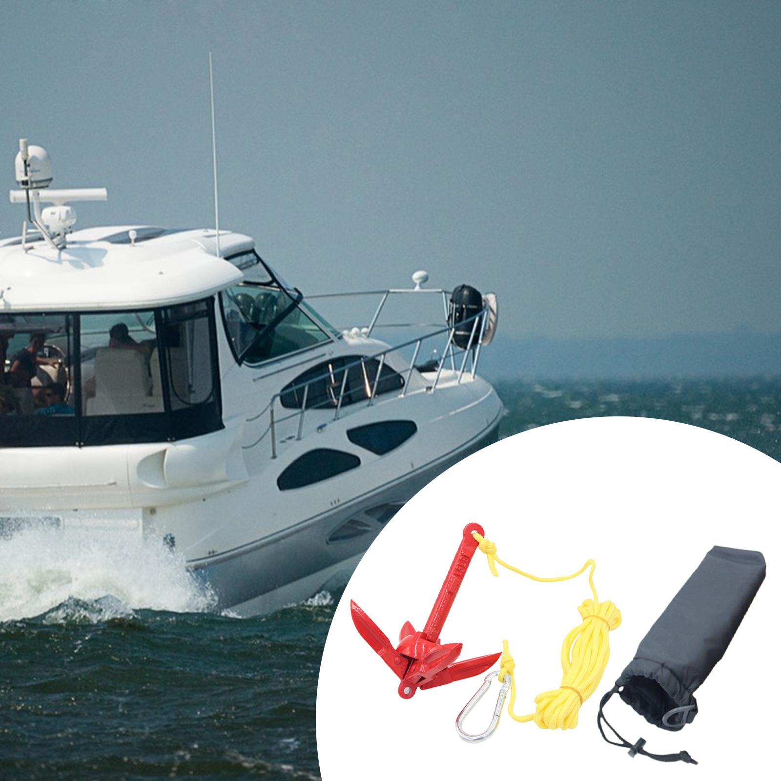 Fishing Kayak Anchor - 0.7kg Carbon Steel Folding Anchor Set