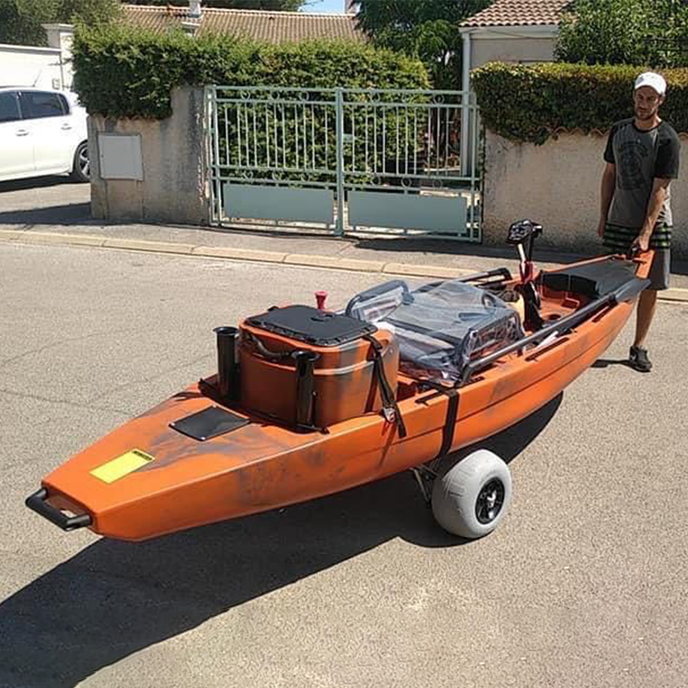 Fishing Kayak Cart - Inflatable Wide Wheel Canoe Boat Cart